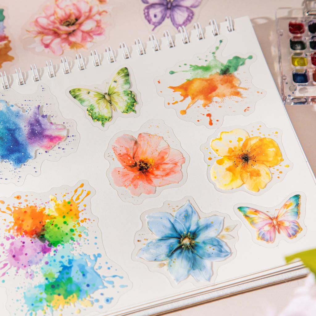 25pcs/1lot Kawaii Stationery Stickers Butterfly Dream Flower Room Diary Decorative Mobile Stickers Scrapbooking Craft Stickers
