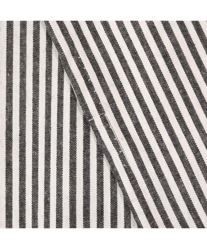 Cotton Polyester Black x [KYOETSU] Kimono, Washable, Single, Blend, Women's, (M, Stripes)