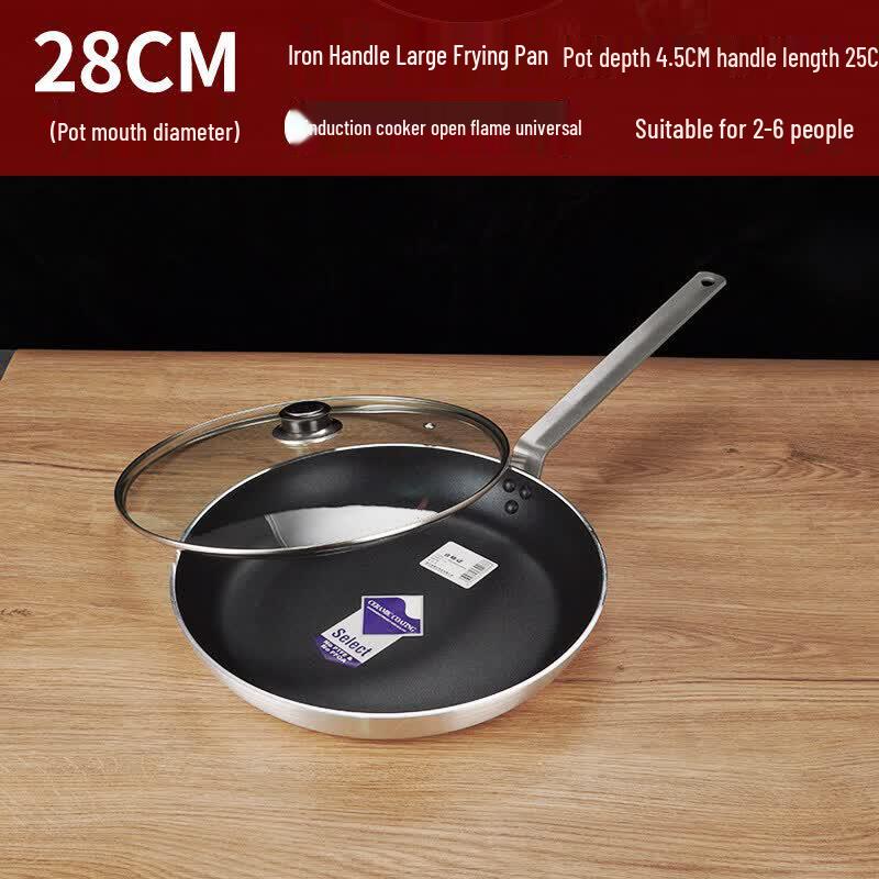 Commercial Non-Stick Flat-Bottom Frying Pan
