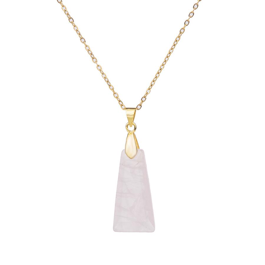 Natural Stone Pendant Jewelry Making DIY Necklace Earrings Accessories Gift Trapezoid Shape Safe Luck Tag Natural Stone Necklace