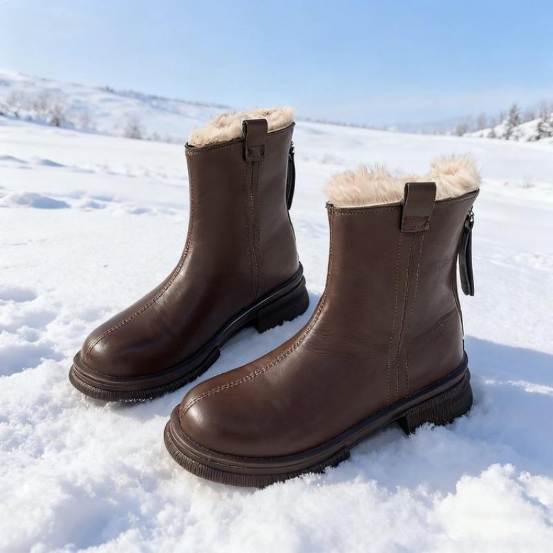Short boots, thick-soled warm snow boots, versatile cotton shoes