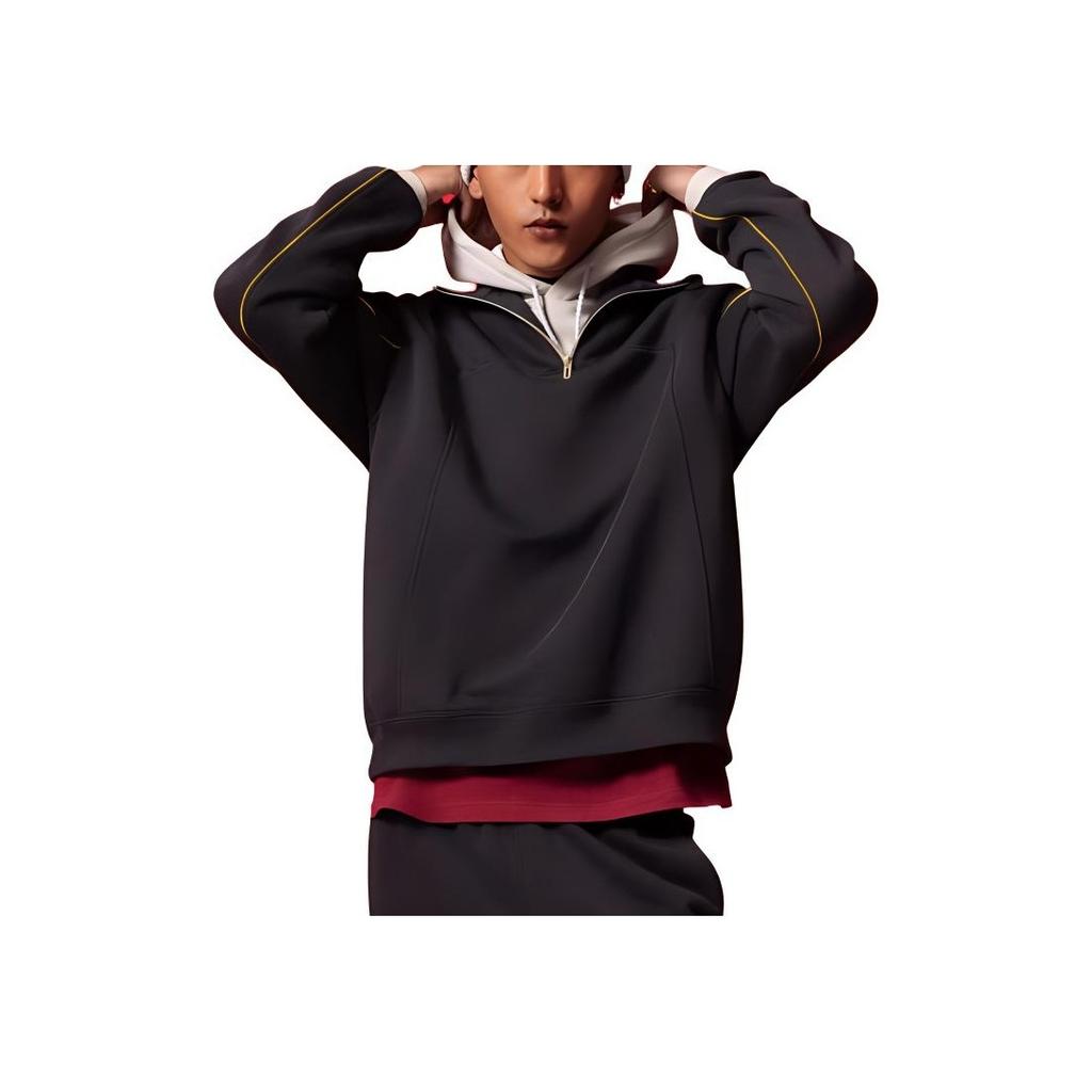 Under Armour Casual Sports Series Half-Zip Fashion Simple Stand Collar Pullover Logo Sweatshirt Men Sweatshirt Black 6006005-001