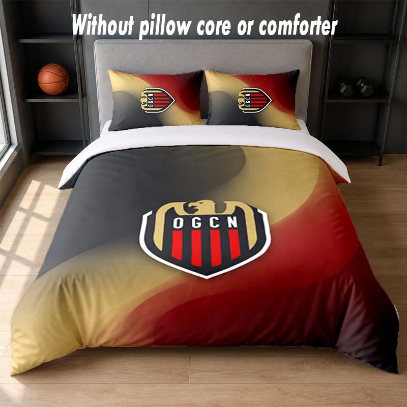 OGC Nice FC Design Bed Bedding Set 1 Duvet Cover + 2 Pillowcases Soft Breathable Household Bed Linens