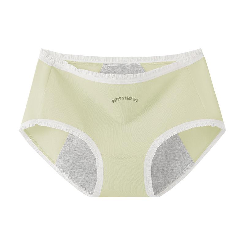 Women's Cotton Menstrual Period Antibacterial Crotch Leak Proof Extended Crotch Triangle Briefs