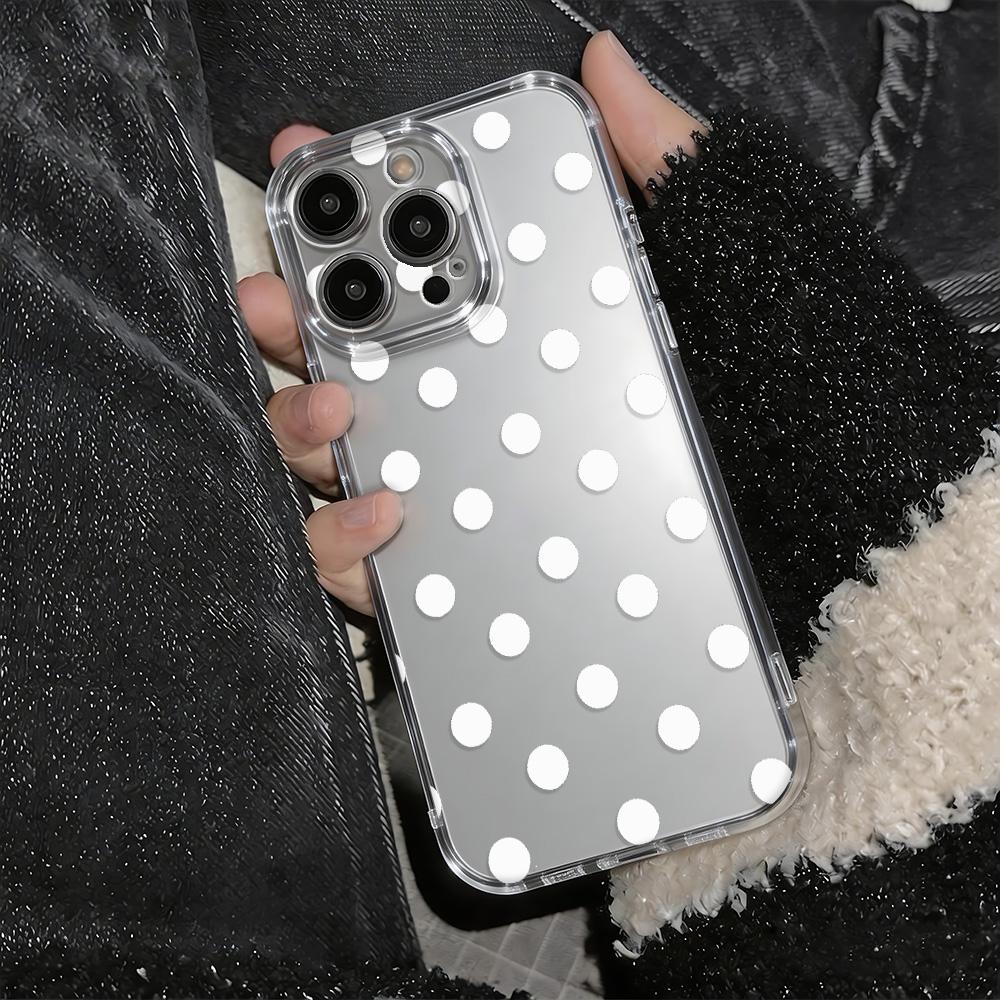 Premium Phone Case For Iphone 16E 17E 13 14 16 17 Air 15 Plus 12 11 Pro Max Smooth Touch Shell Simple White Wave Dot Cover
