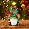 Christmas Battery Luminous Resin Gnome Colorful Light Ceramic Christmas Tree Christmas Table Decorations