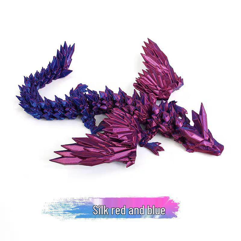 3D Printed Luminous Dragon Egg & Movable Crystal Dragon Toy Set for Kids