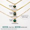 Stainless Steel Emerald Zirconia Women's Fashion Necklace, Light Luxury Clavicle Chain