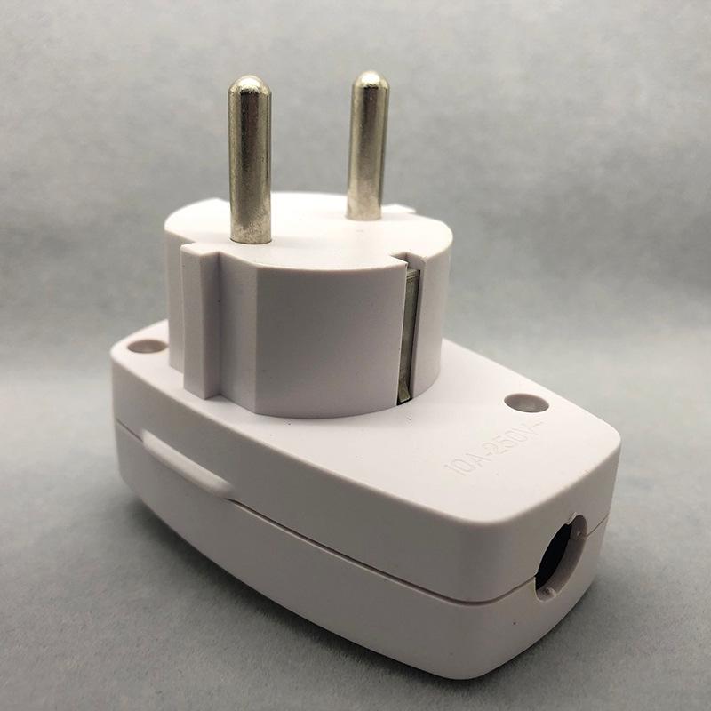 WN-21 European Two-Pin Adapter with Switch for German, French, Korean, and Russian Standards