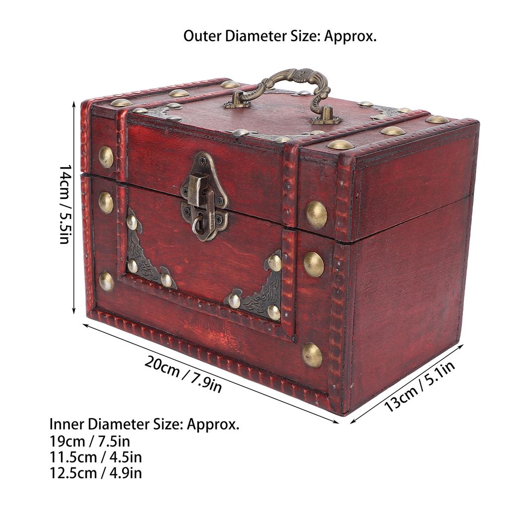 Kleine antike Mehrzweck-Schmuckschatulle aus Holz zur Aufbewahrung von Schmuck, für Geschenke, Fotosammlung, Shooting-Einrichtungsgegenstände