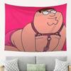 Peter Griffin Theme Tapestry Funny Office Wall Art For Gaming Room Bedroom Dorm Decor Flat Print Personalized Home Gift