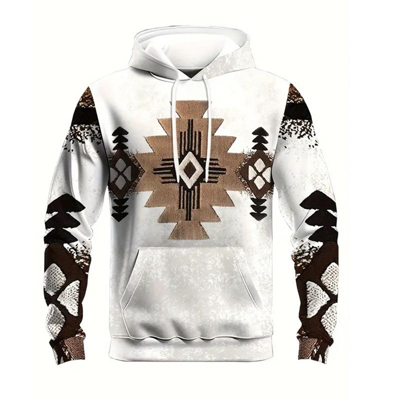 Spring and Autumn Men's Plus Size Fashion Southwest Ethnic Style Comfortable Hoodie