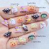 50pcs Resin Colorful Mini Cartoon Halloween Series Nail Art Flatback Rhinestone Figurines DIY Miniatures Scrapbook Decor Crafts