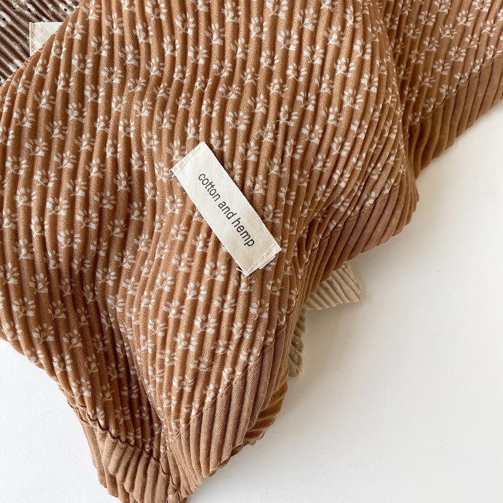 Autumn and Winter Advanced Sense In Wind Scarf Simple Khaki Digital Printing Warm Windproof Pleated College Style Scarf