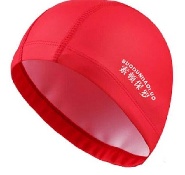 

Waterproof PU Fabric Swim Cap Swimming Pool Accessories Water Sport Protect Ear Long Hair Bath Hat Plus Size for Men Women Adult красный
