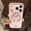 Rojo Marrón Retro Adecuado para Funda de Teléfono Móvil Apple 17promax Iphone16 Rayas Puntos de Onda 15 Soporte Magnético 13 Carcasa Blanda