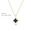Titanium Steel Four-leaf Clover Full Diamond Necklace Women's Double-sided Design Flower Pendant High