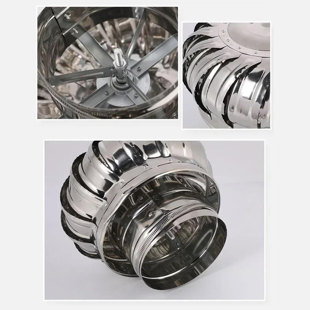 Rotierende Kaminhaube aus Edelstahl schützt die Rauchrohrbelüftung und das Rauchabzugsgerät. Regendichter Lüftungsventilator