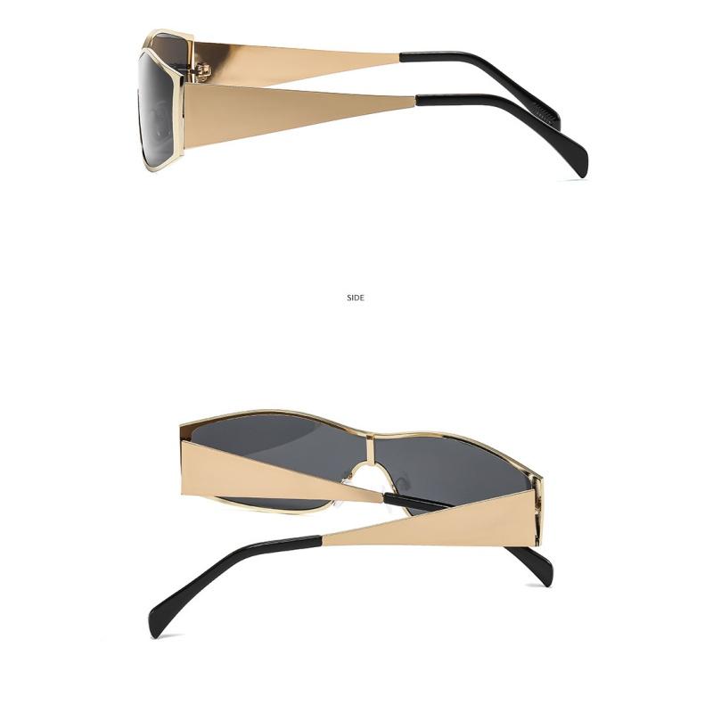 Women's glasses fashion new one-piece metal cycling sunglasses, cross-border European and American ins Xiaohongshu personalized high-end sunglasses