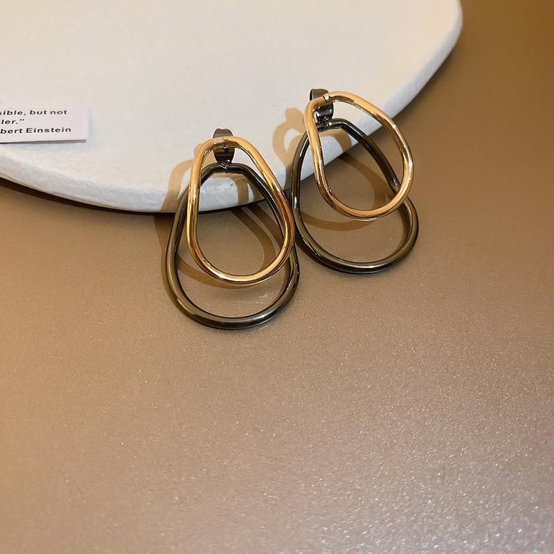 Silver Needle Small Geometric Earrings Metal Wind Simple Ins Niche Cold Stud Earrings Earrings Temperament Earrings Wholesale Women