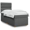 Vidaxl Letto Continentale Con Materasso, Tessuto Grigio Scuro 90X200 Cm
