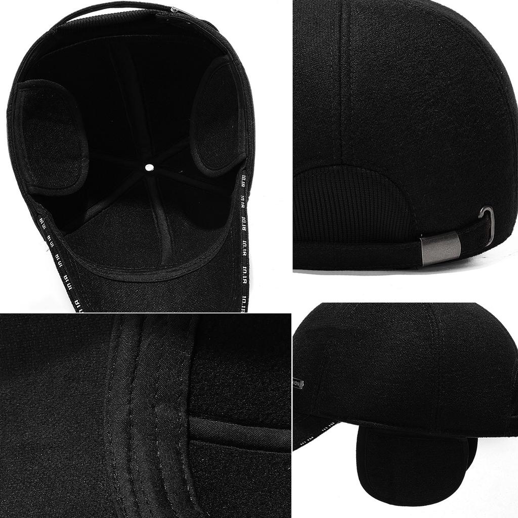 NORTHWOOD Winter Warm Baseball Caps for Men Ear Protection Cold Proof Cotton Dad Hat with Thick Velvet Baseball Hat