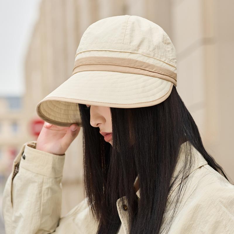 

Весенне-осенняя шляпа Женская качественная шляпа с сочетанием цветов Универсальная быстросохнущая шляпа Дорожная солнцезащитная шляпа Солнечная шляпа Показывающая лицо Маленькая кепка Average size