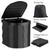 Flip-top Portable Toilet Use Garbage Bags Camping Toilet Accessories Vehicle-mounted Toilet  Hiking