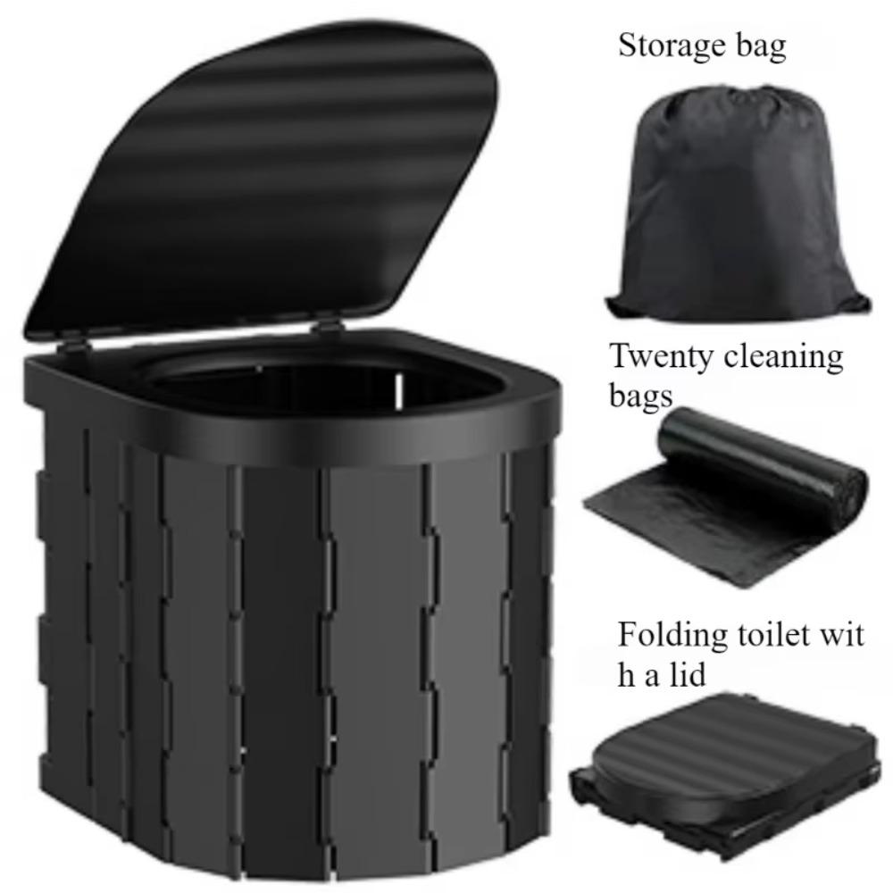 Flip-top Portable Toilet Use Garbage Bags Camping Toilet Accessories Vehicle-mounted Toilet  Hiking