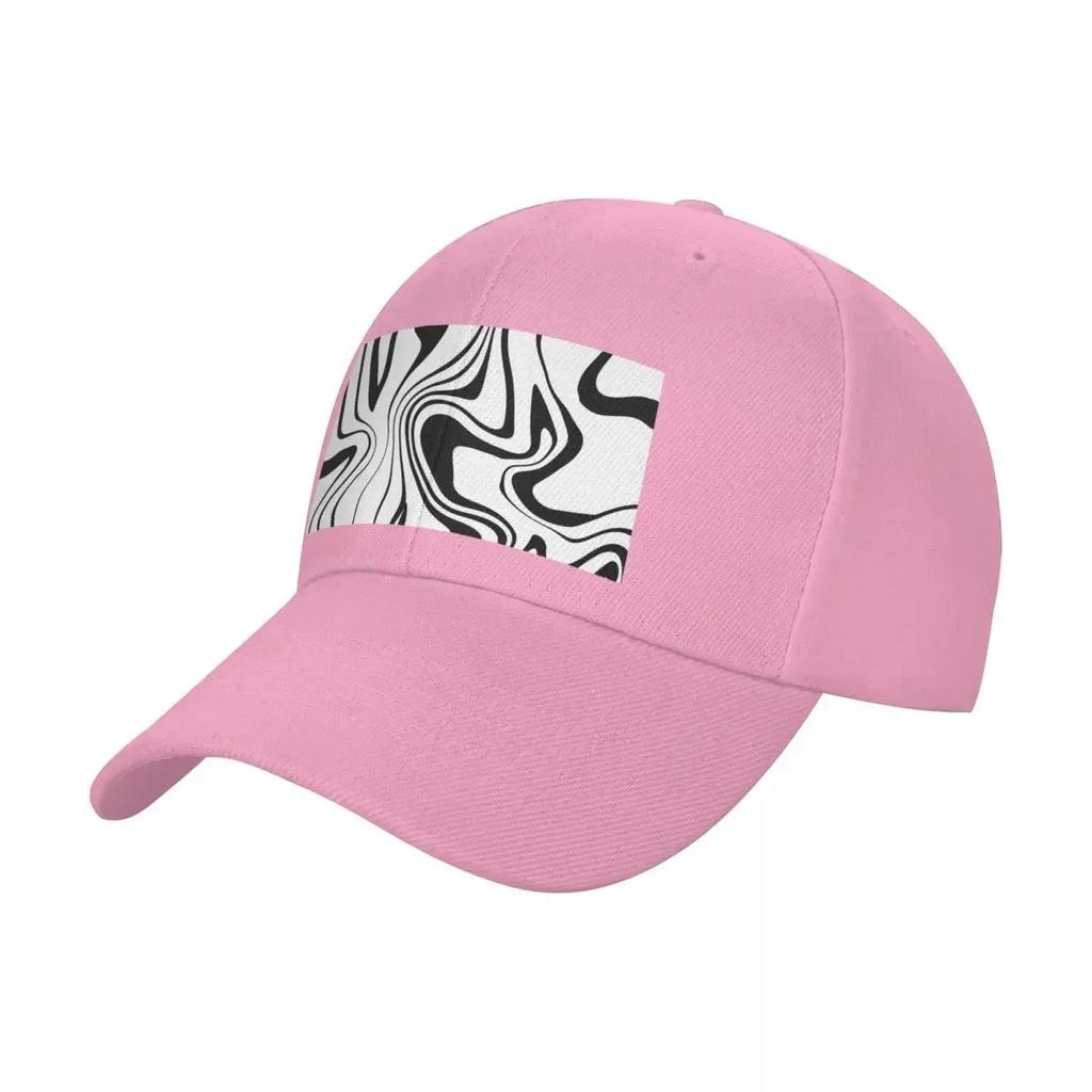 Black and White Trippy Print Baseball Cap GentleUnisex Hat Luxury Rave Unisex Womens