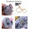 Mouse/Hamster Yarn Charm Keyring Soft Knitted Keychain Handmade Crochet Key Chain Colorful Bag Pendant for Women Girls