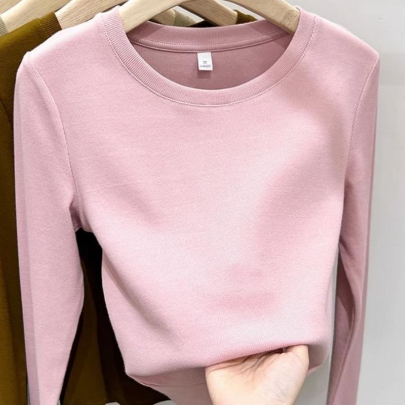 Long Sleeved T-shirt Women's Round Neck Slim Fit Top
