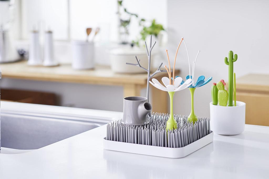 Takara Tomy Boon Dry Rack Glass GRASS Gray Baby Bottle Rack