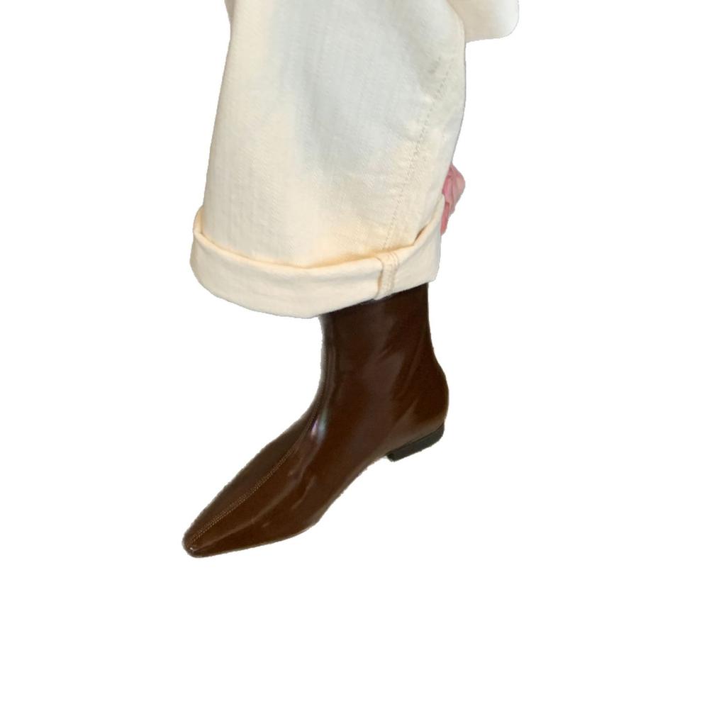 2025 autumn new thick heel French British style retro square head short boots women's boots