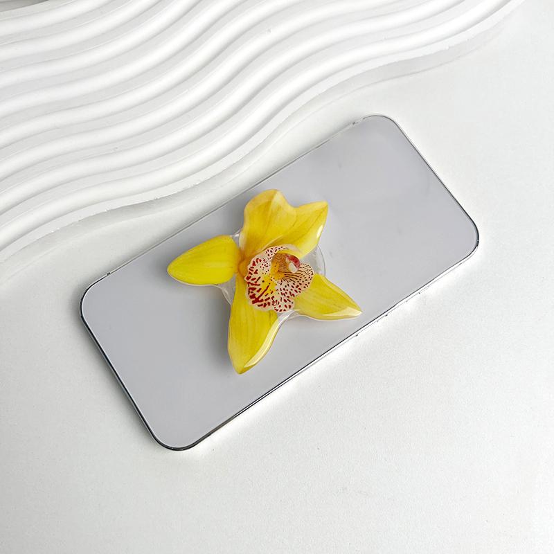 Orchid Flower Shaped Phone Support Ring Expandable Phone Holder Desktop Cell Phone Grip Lazy Bracket