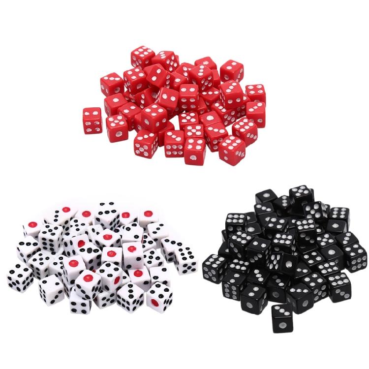 Acrylic Dice Game Props for Children Black White Square Corner Digital Dice Kit