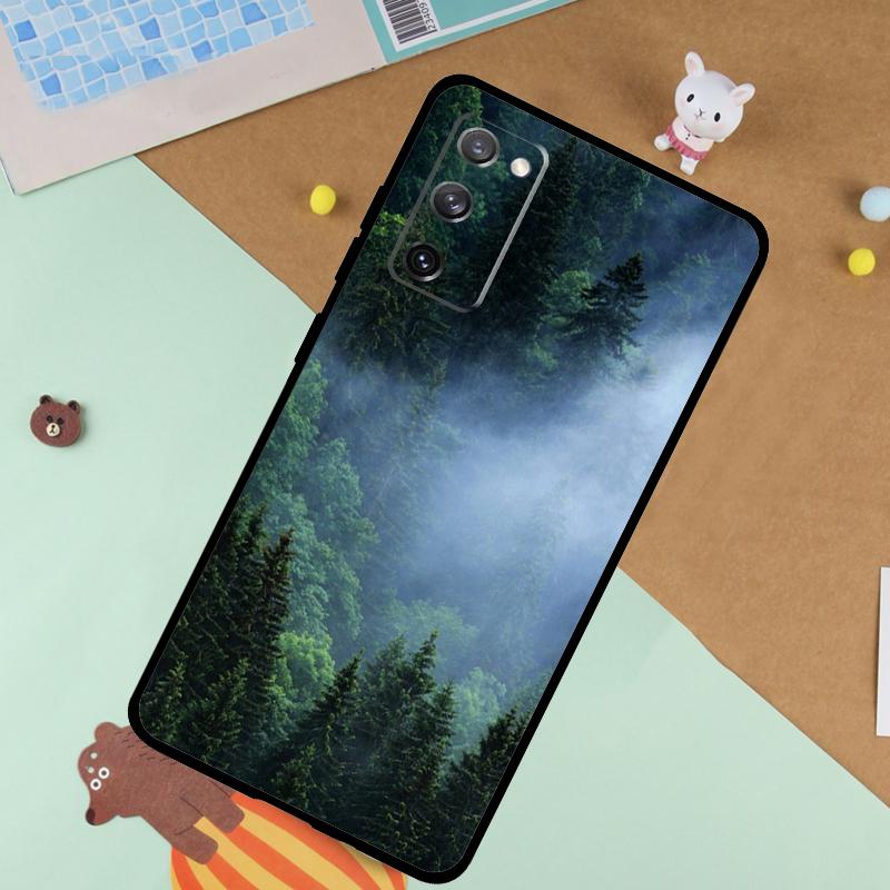 Forest Cloud Pattern Soft Case For Samsung Galaxy S25 Ultra S9 S10 S20 S22 S21 Plus S23 FE S24 Ultra Funda Cover
