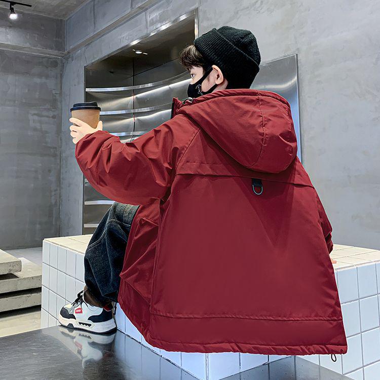 Boys' Quilted Windbreaker Jacket - Fashionable, Thickened, Cotton-Padded Winter 2024 Style for Kids
