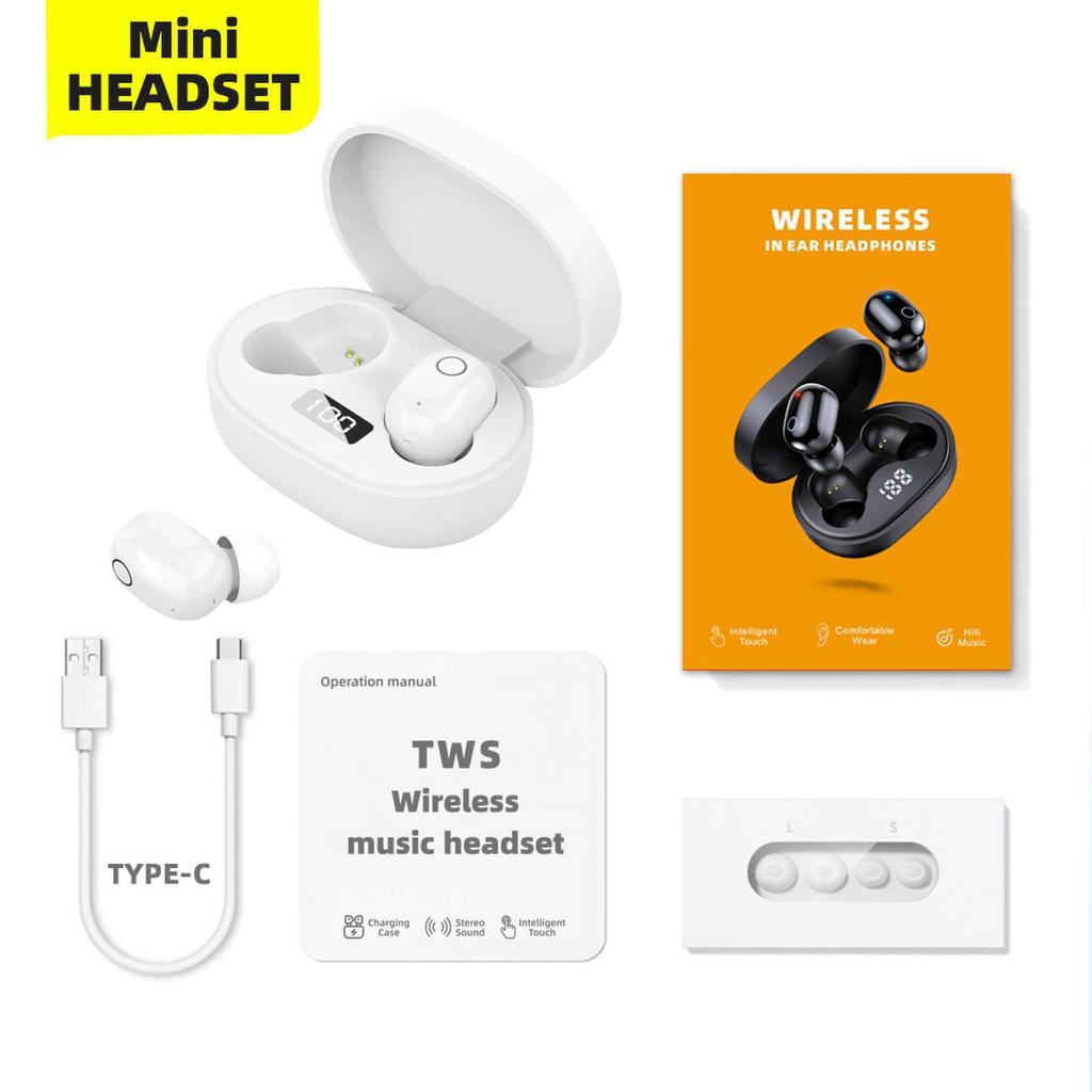E6S J15 Bluetooth TWS Wireless Earbuds with LED Display - Stereo Music & Sports Headset