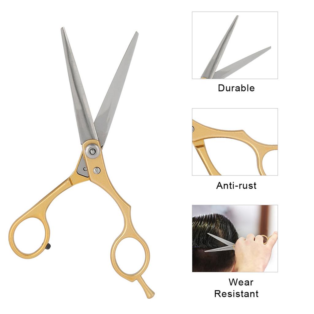 Professionelle Haarschneideschere Friseurschere Familiensalon Flachzahn Friseurwerkzeug Gold
