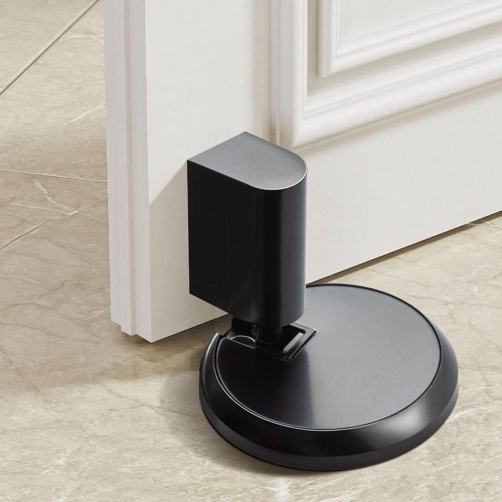 No Drill Design Mechanical Locking Door Stopper Magnetic-Free Design Invisible Installation Magnetic-Free Door Stopper