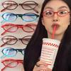 Retro Oval Glasses Women Girls Y2K Red Green Frame Glass Eyewear Decorative Computer Anti-blue Eyeglasses with Seaside Driving