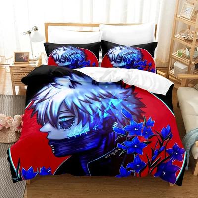 Japan My Hero Academia 3D-gedrucktes Bettwäscheset Cartoon Bettbezüge Kissenbezüge Bettdecke Bettwäscheset Bettzeug Bettwäsche