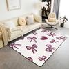 Erosebridal Bowknot Living Room Rugs for Girls, Girly Bow Knot Decorative Carpet Stripes Diamond Area Rug 6'6" x 4'11" for Kids Women, Kawai