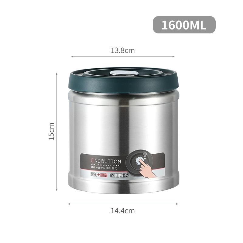 Coffee Bean Vacuum Sealed Tank Stainless Steel Grain Tea Nut Storage Vacuum Airtight Sealed Cans Kitchen Storage Organizer