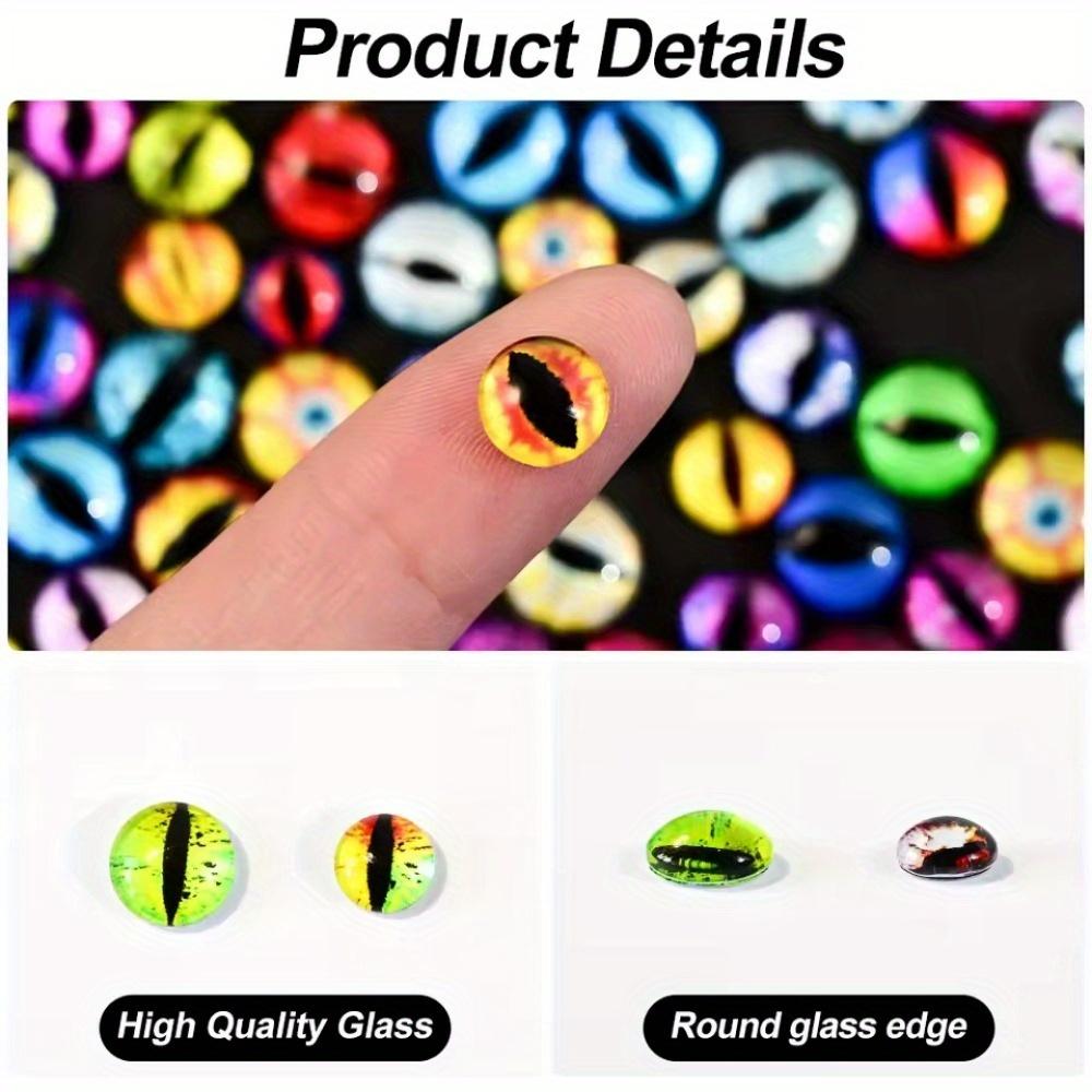 100 Stück 8-12mm Glas Runde Augen Cabochons für Halskettenanhänger Schmuckherstellungszubehör Nagelkunst Dekoration