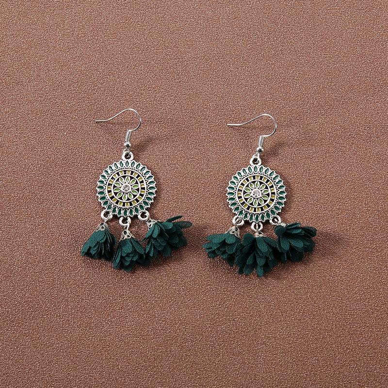 Handmade Retro Bohemian Ethnic Tassel Earrings for Women, Long Thai Style