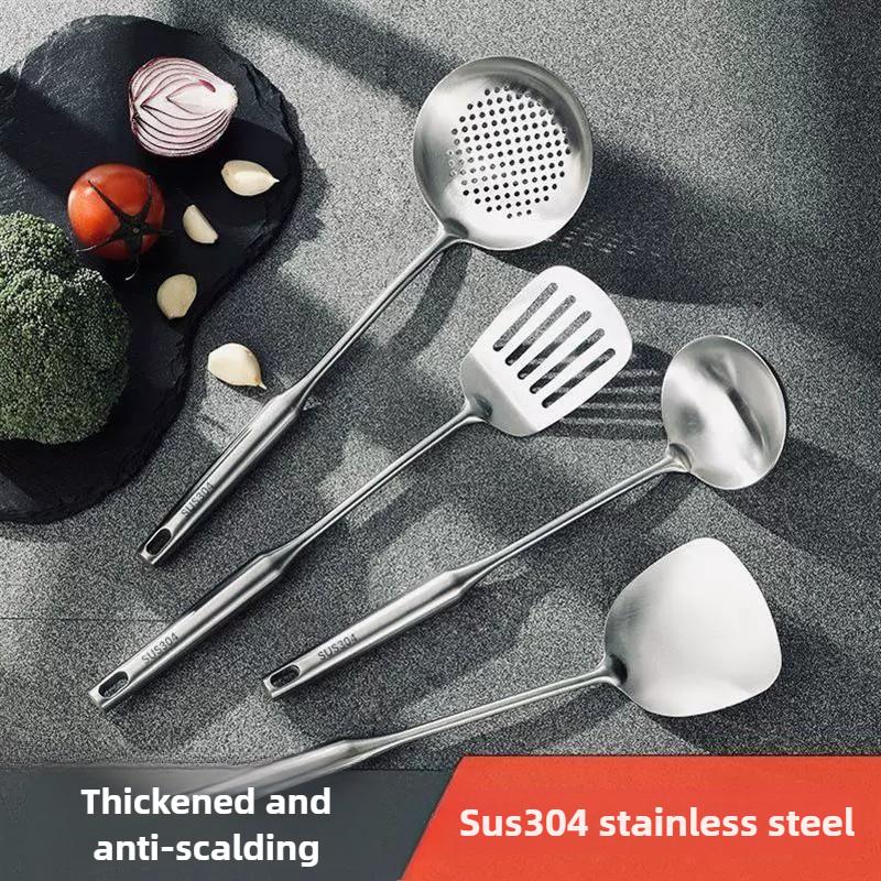 304 Stainless Steel Wok Spatula Metal kitchen utensils Slotted Turner Spoon Ladle Cooking Tools Utensil Set Kitchen Accessories