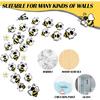 48 Pieces 3D Bee Yellow Stickers Decor Removable Mural Decals Honey Bee Clings for Home Office Fridge Decorations Party Supplies,3 Sizes