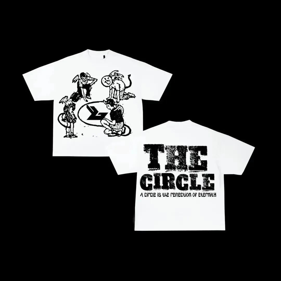 

Футболка с графическим принтом «America War Girl» в стиле ретро 2010 года, свободный короткий рукав, круглый вырез, хлопковый топ, готическая уличная одежда для мужчин и женщин M